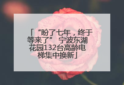 “盼了七年，终于等来了” 宁波东湖花园132台高龄电梯集中换新