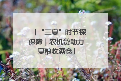 “三夏”时节探保障｜农机贷助力夏粮收满仓