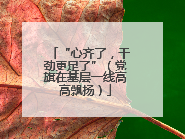 “心齐了，干劲更足了”（党旗在基层一线高高飘扬）