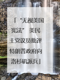 “无视美国宪法” 美民主党议员批评特朗普政府向洛杉矶派兵