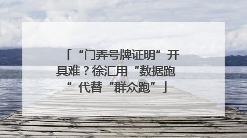 “门弄号牌证明”开具难？徐汇用“数据跑”代替“群众跑”