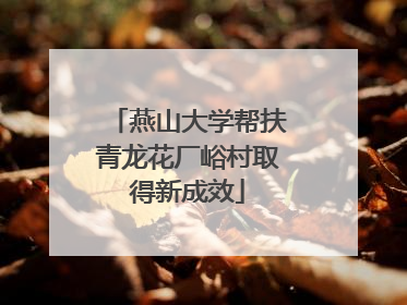 燕山大学帮扶青龙花厂峪村取得新成效