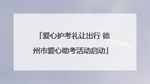 爱心护考礼让出行 德州市爱心助考活动启动