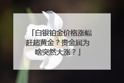 白银铂金价格涨幅赶超黄金？贵金属为啥突然大涨？