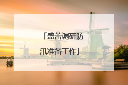 盛蕾调研防汛准备工作