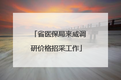 省医保局来威调研价格招采工作