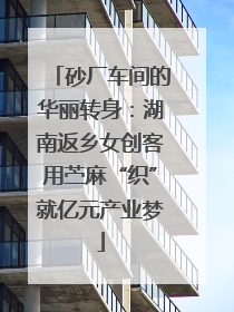 砂厂车间的华丽转身：湖南返乡女创客用苎麻“织”就亿元产业梦