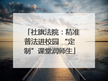 社旗法院：精准普法进校园 “定制”课堂润师生