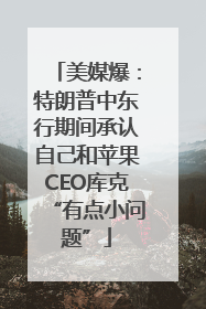 美媒爆：特朗普中东行期间承认自己和苹果CEO库克“有点小问题”