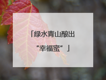 绿水青山酿出“幸福蜜”