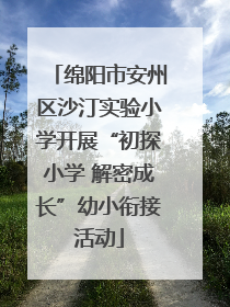 绵阳市安州区沙汀实验小学开展“初探小学 解密成长”幼小衔接活动
