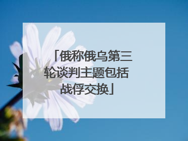 俄称俄乌第三轮谈判主题包括战俘交换