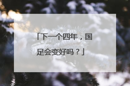 下一个四年，国足会变好吗？