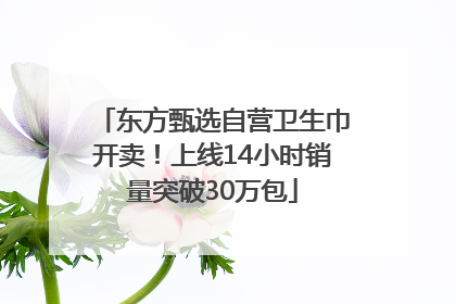 东方甄选自营卫生巾开卖！上线14小时销量突破30万包