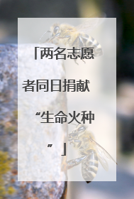 两名志愿者同日捐献“生命火种”