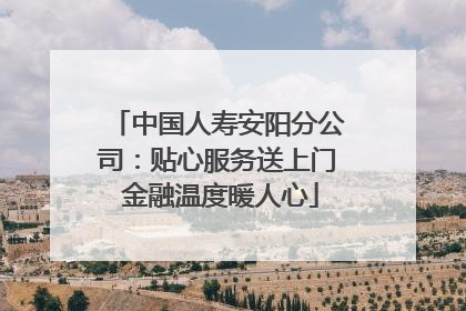 中国人寿安阳分公司：贴心服务送上门 金融温度暖人心