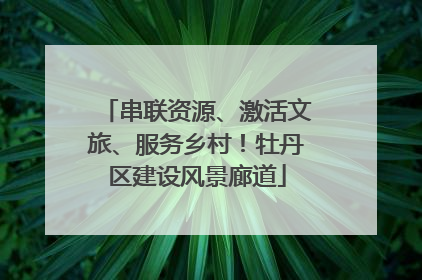 串联资源、激活文旅、服务乡村！牡丹区建设风景廊道