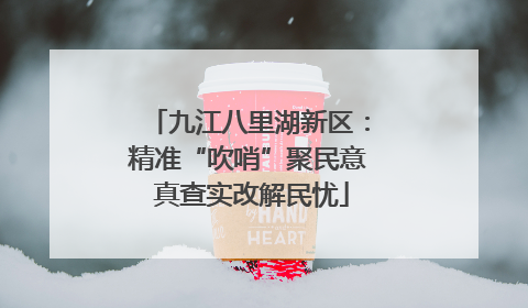 九江八里湖新区：精准“吹哨”聚民意 真查实改解民忧