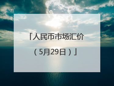 人民币市场汇价（5月29日）