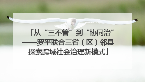 从“三不管”到“协同治”——罗平联合三省（区）邻县探索跨域社会治理新模式