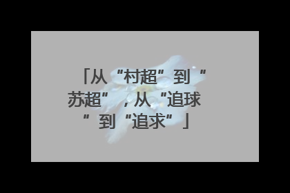 从“村超”到“苏超”，从“追球”到“追求”