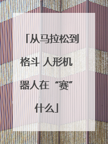 从马拉松到格斗 人形机器人在“赛”什么
