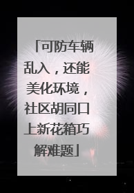 可防车辆乱入，还能美化环境，社区胡同口上新花箱巧解难题