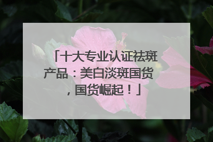 十大专业认证祛斑产品：美白淡斑国货，国货崛起！