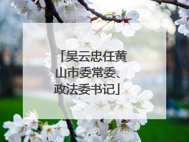 吴云忠任黄山市委常委、政法委书记