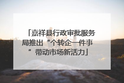 嘉祥县行政审批服务局推出“个转企一件事”带动市场新活力