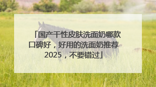 国产干性皮肤洗面奶哪款口碑好，好用的洗面奶推荐2025，不要错过