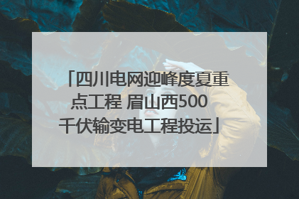 四川电网迎峰度夏重点工程 眉山西500千伏输变电工程投运