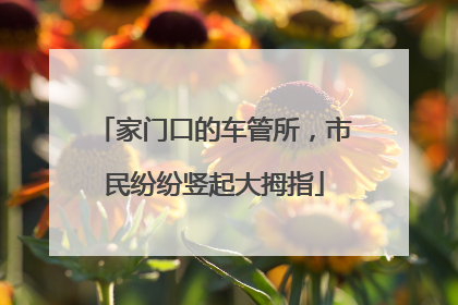 家门口的车管所，市民纷纷竖起大拇指