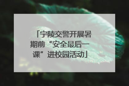 宁陵交警开展暑期前“安全最后一课”进校园活动