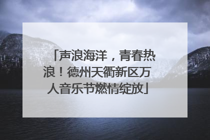 声浪海洋，青春热浪！德州天衢新区万人音乐节燃情绽放