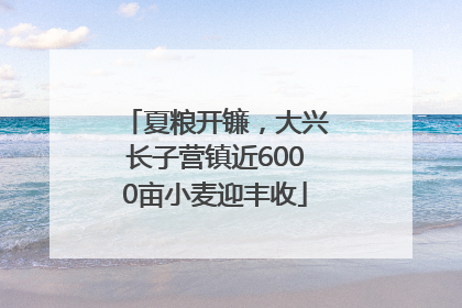 夏粮开镰，大兴长子营镇近6000亩小麦迎丰收
