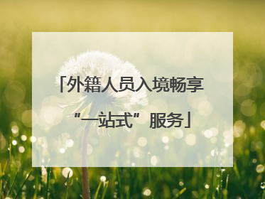 外籍人员入境畅享“一站式”服务