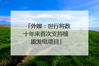外媒：世行将数十年来首次支持核能发电项目