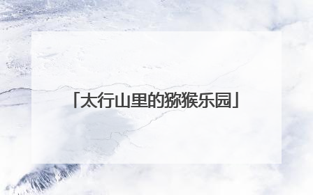 太行山里的猕猴乐园
