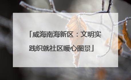 威海南海新区：文明实践织就社区暖心图景