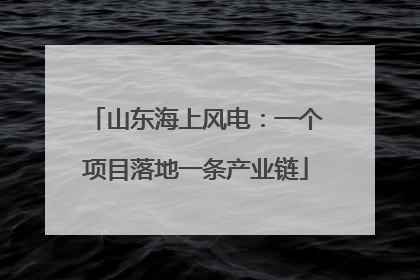 山东海上风电：一个项目落地一条产业链