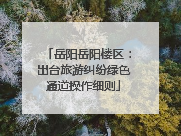 岳阳岳阳楼区：出台旅游纠纷绿色通道操作细则