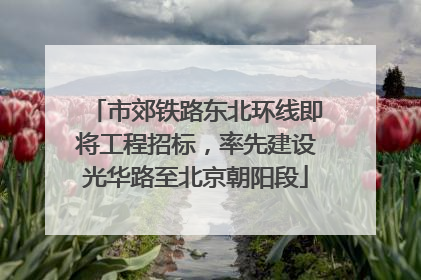 市郊铁路东北环线即将工程招标，率先建设光华路至北京朝阳段