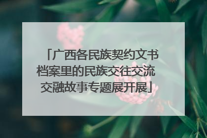 广西各民族契约文书档案里的民族交往交流交融故事专题展开展