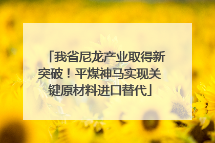 我省尼龙产业取得新突破！平煤神马实现关键原材料进口替代