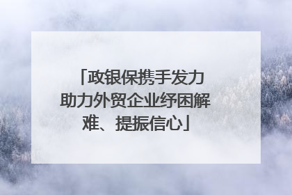 政银保携手发力 助力外贸企业纾困解难、提振信心
