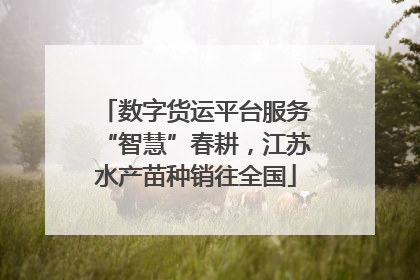 数字货运平台服务“智慧”春耕，江苏水产苗种销往全国