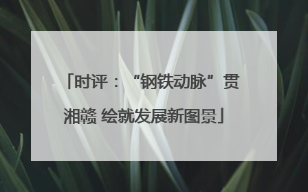 时评：“钢铁动脉”贯湘赣 绘就发展新图景