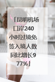 昆明机场口岸240小时过境免签入境人数同比增长977%
