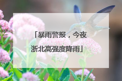 暴雨警报，今夜浙北高强度降雨